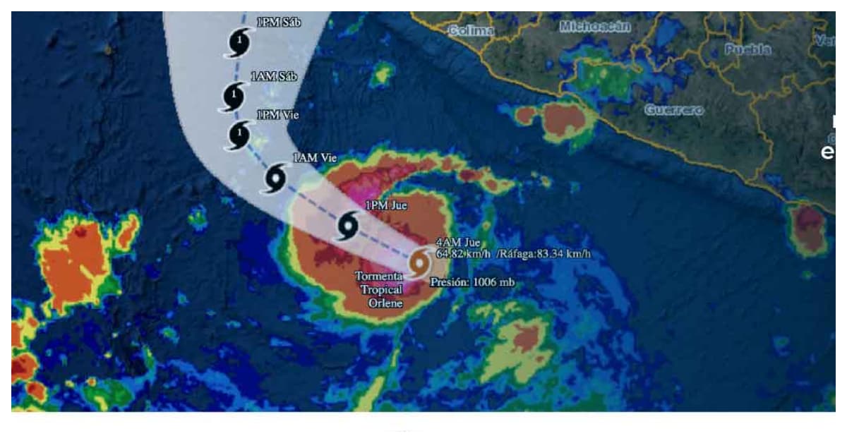 TORMENTA TROPICAL ORLENE  IFOTO: CONAGUA