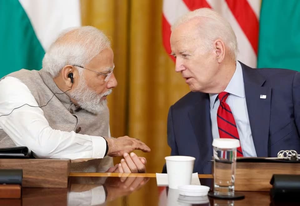 Primer ministro de la India, Narendra Modi, junto a Joe Biden, presidente estadounidense IFOTO: Reuters/Evelyn Hockstein