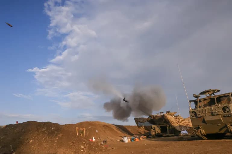 Unidad de artillería israelí usada en los ataques en Líbano  IFOTO: Jalaa Marey/AFP