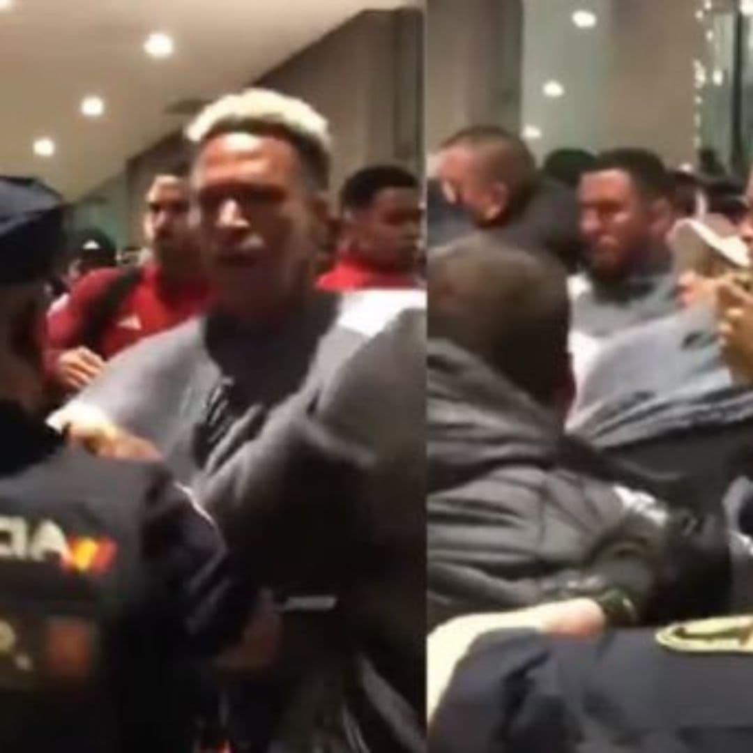Enfrentamiento entre jugadores de la selección de Perú y policía de Madrid. I FOTO: WEB