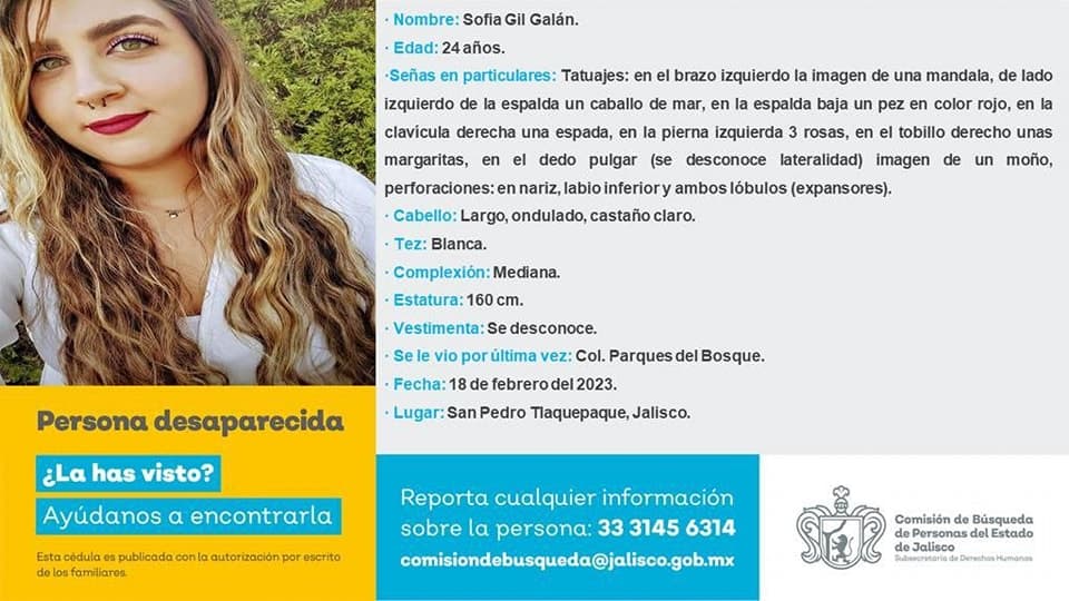 Ficha de búsqueda de Sofía Gil