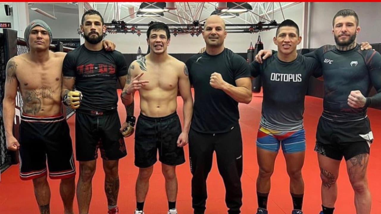 Brandon Moreno es entrenado por Sayif Saud (centro) para su próximo compromiso en la UFC. (Foto: Internet)