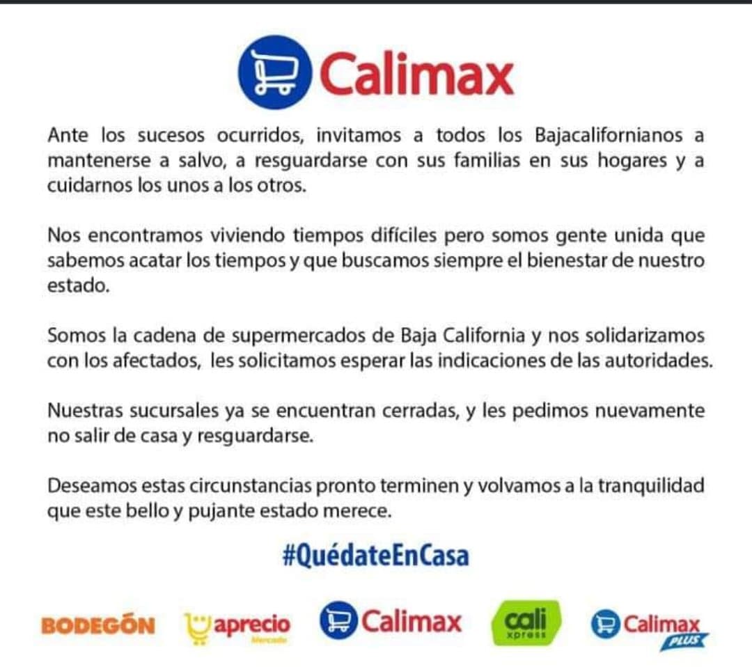Comunicado de Calimax