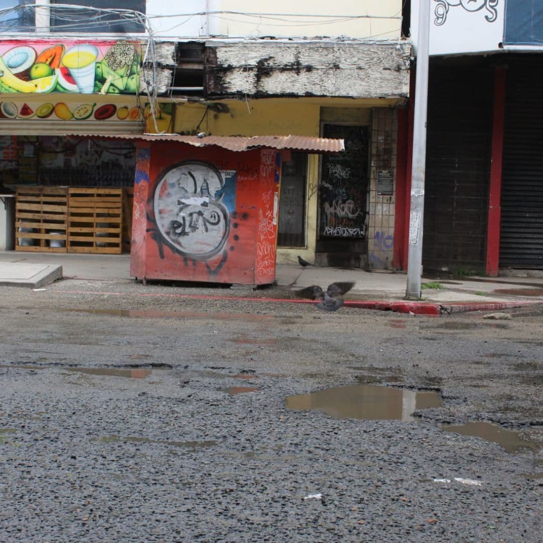 No es Ucrania, es el centro de Tijuana. I FOTO: Liliana Silva