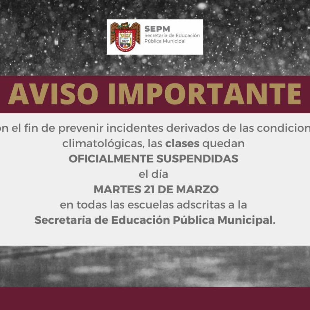 Se suspenden clases en escuelas municipales. I FOTO: Cortesía