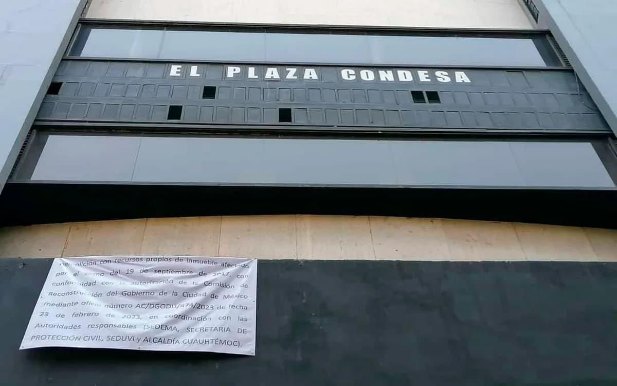 CDMX: Comienza la demolición del ‘Plaza Condesa’ IFOTO: Web