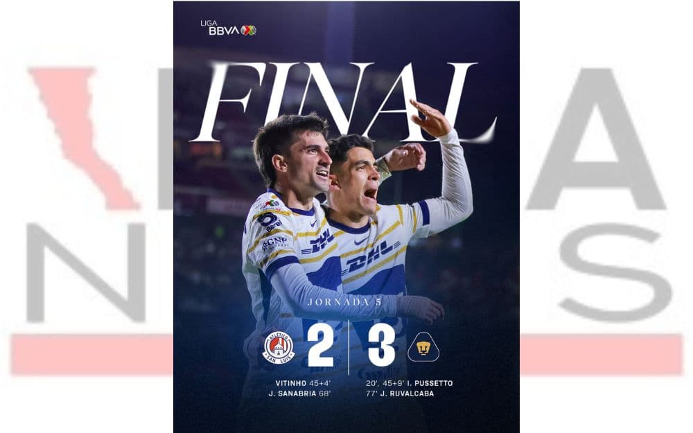 Pumas se coloca en el séptimo lugar de la tabla general con 8 puntos