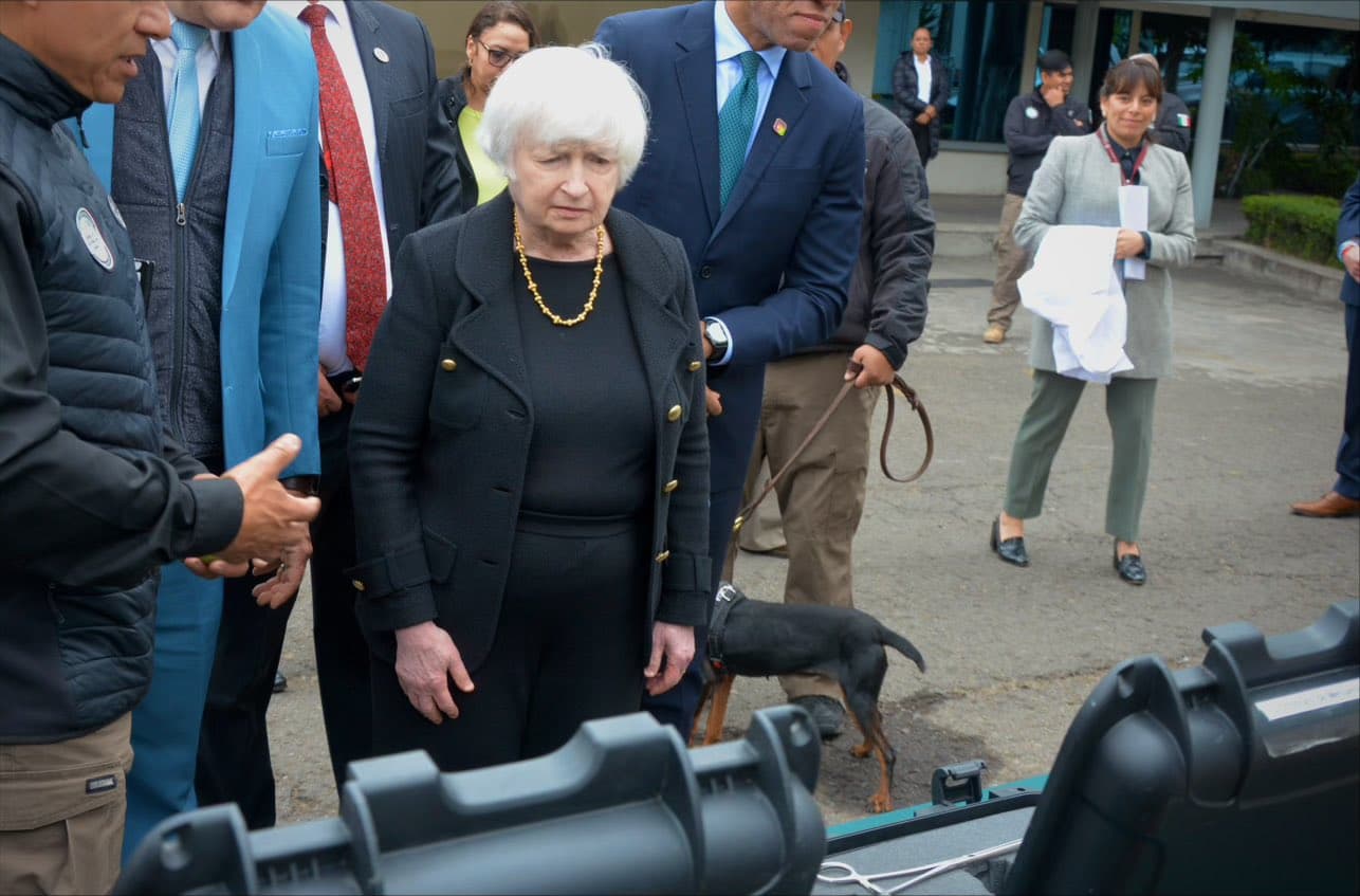 Janet Yellen, secretaria del Tesoro estadounidense, durante su visita a México IFOTO: Cuenta de X @SecYellen