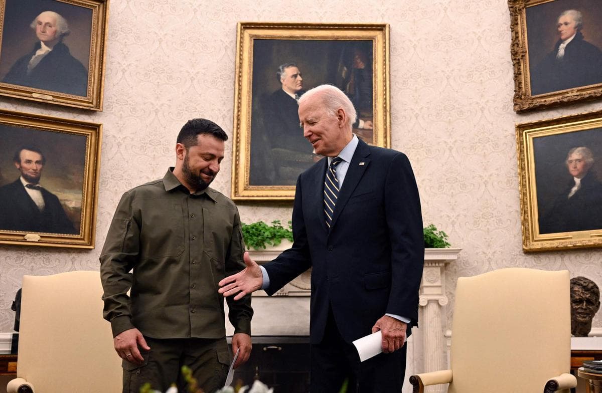 El presidente Volodímir Zelenski en una reunión con el presidente Joe Biden a principios de mes IFOTO: Web