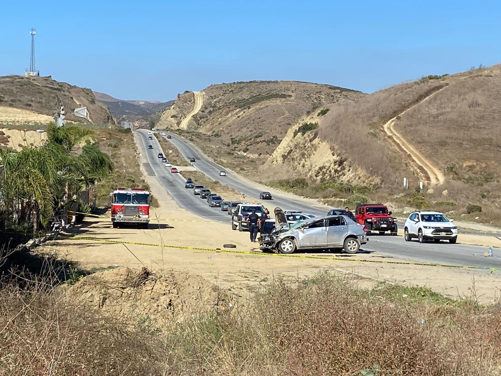 El hombre que se volcó venía de Rosarito