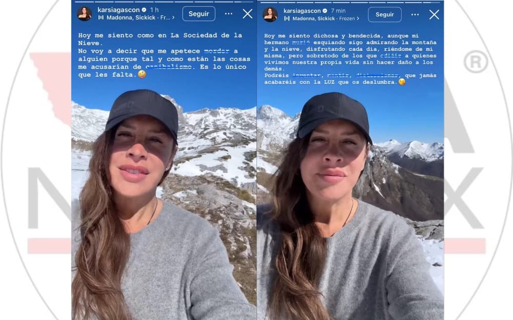 Karla Sofía Gascón comparte historias en X desde un paisaje nevado, pero sus comentarios han desatado críticas por su tono y contenido.