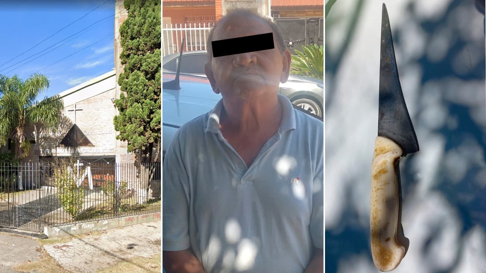 Los feligreses al percatarse de la situación se abalanzaron contra el hombre y entre varios desarmaron a Eduardo Oscar Casagrande y lo inhabilitaron.