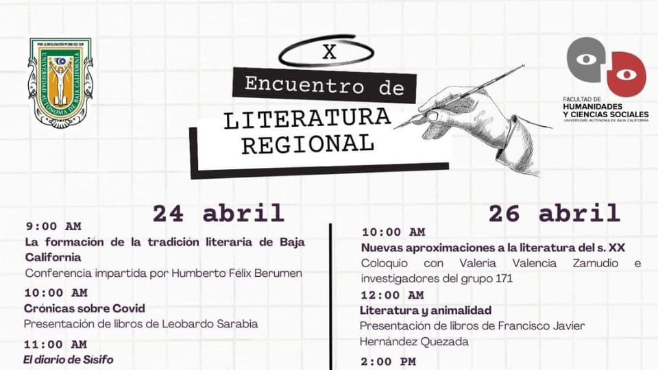 Se celebrará el X encuentro de literatura regional en UABC. I FOTO: WEB