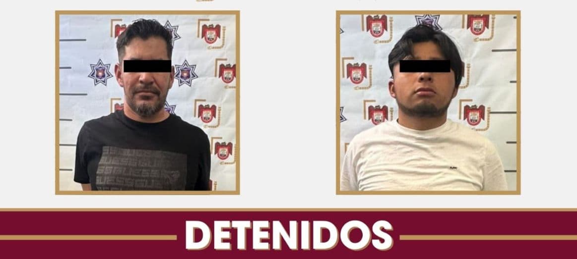 Gracias a una denuncia ciudadana, la Policía Municipal detuvo a dos hombres por allanamiento y portación de arma en la colonia Lázaro Cárdenas.