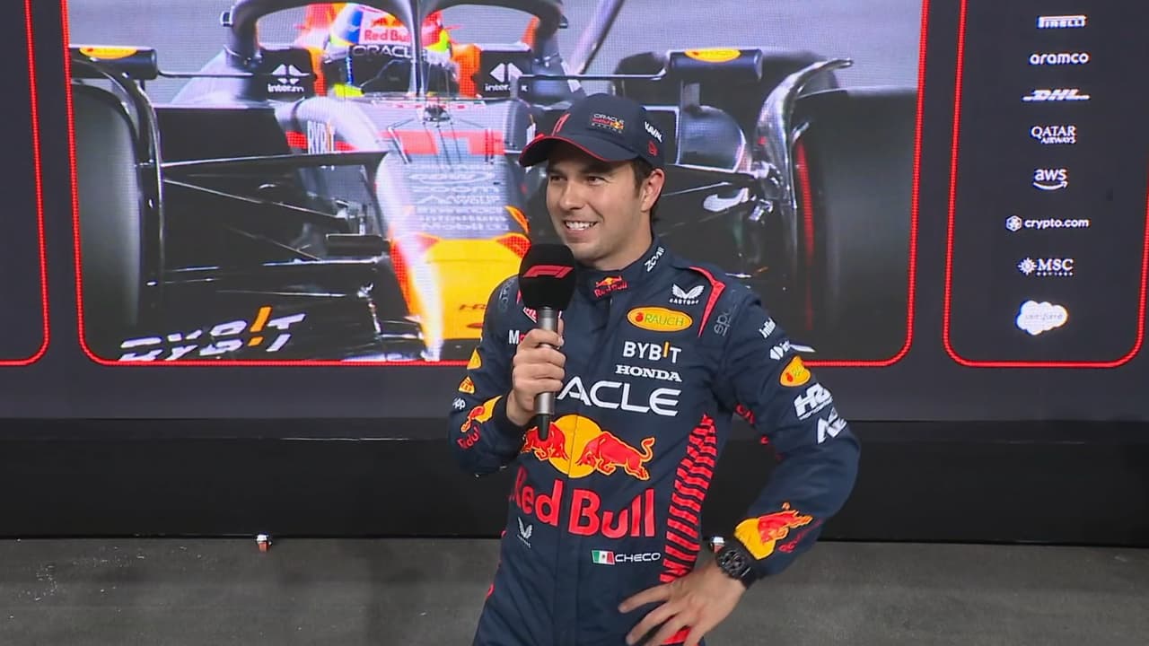 Checo se mostró feliz tras la clasificación en Arabia. (Foto: TT @F1)