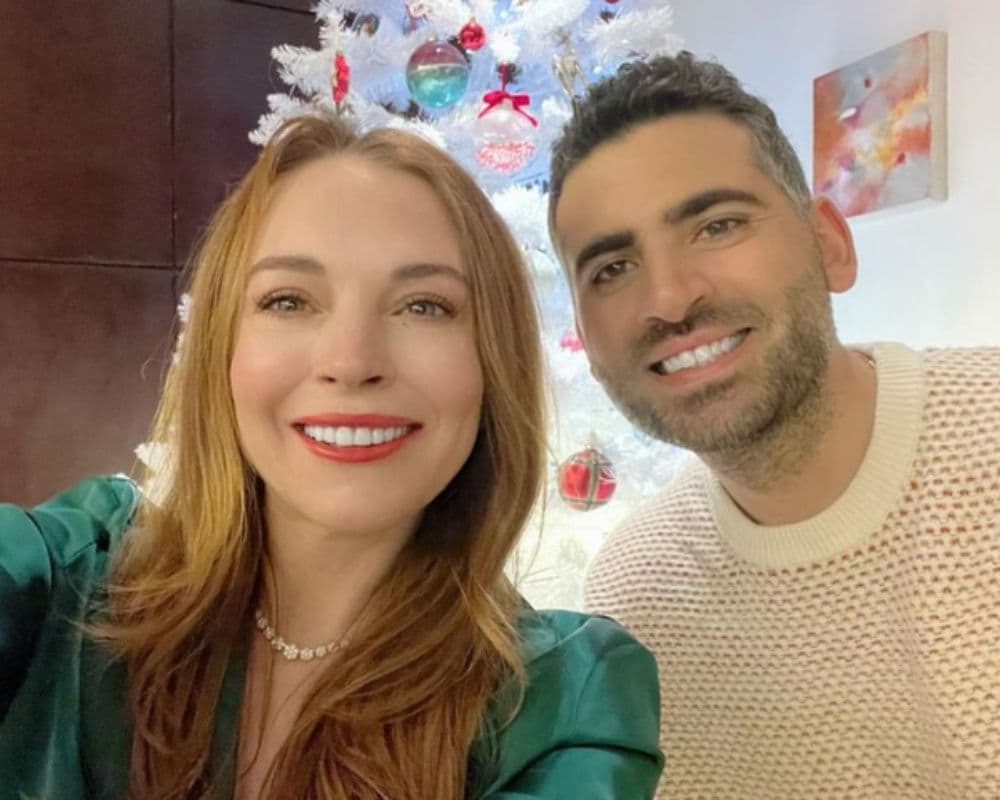 Lindsay Lohan y su esposo Bader Shammas. IFOTO: WEB