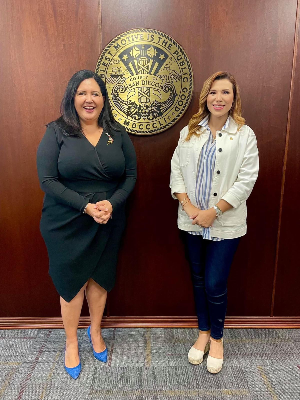 Nora Vargas, nueva  presidenta de la SANDAG junto a Marina del Pilar, goberndora de BC