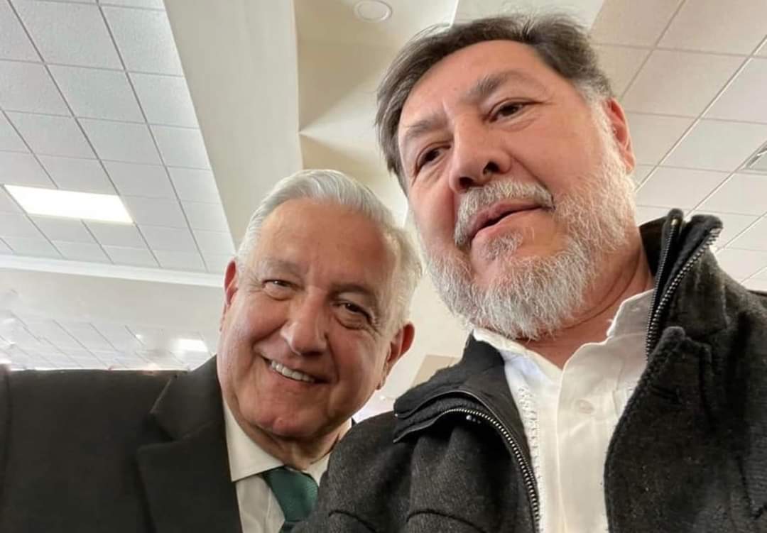 Gustavo Fernández Noroña junto al presidente de México, Andrés Manuel López Obrador