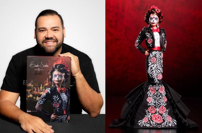 Barbie Día de Muertos por el diseñador Benito Santos en colaboración con Mattel México