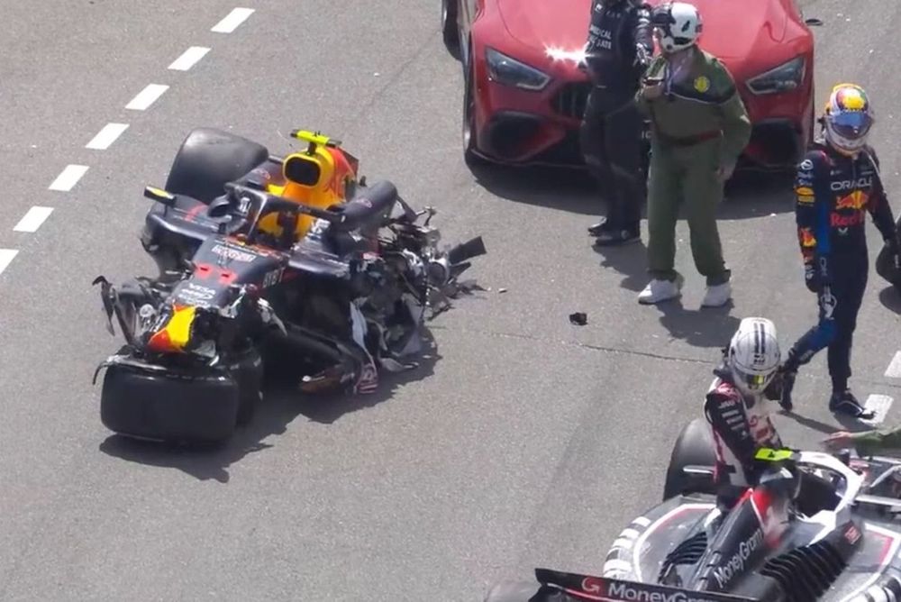 Tras durísimo choque, Checo Pérez tuvo que abandonar el GP de Mónaco