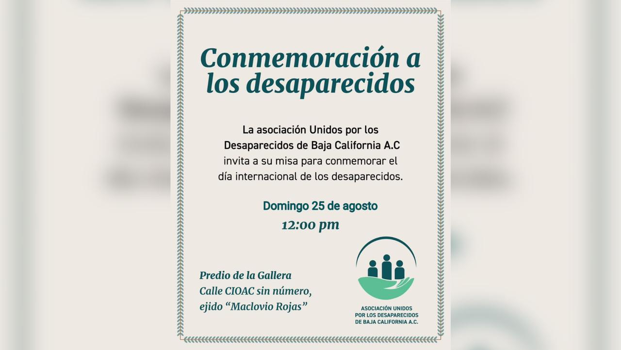 Llevaran a cabo una misa para conmemorar a los desaparecidos en Baja California