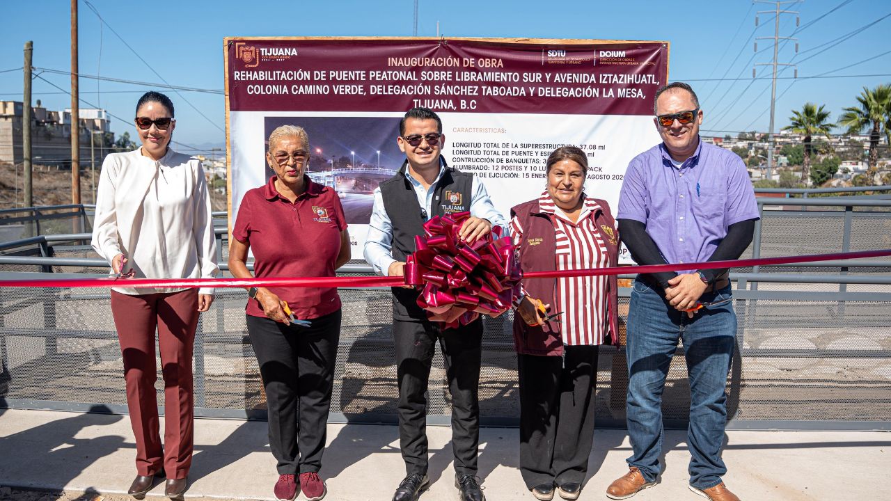 Inauguran puente peatonal en Camino Verde; beneficiará a más de 55 mil personas