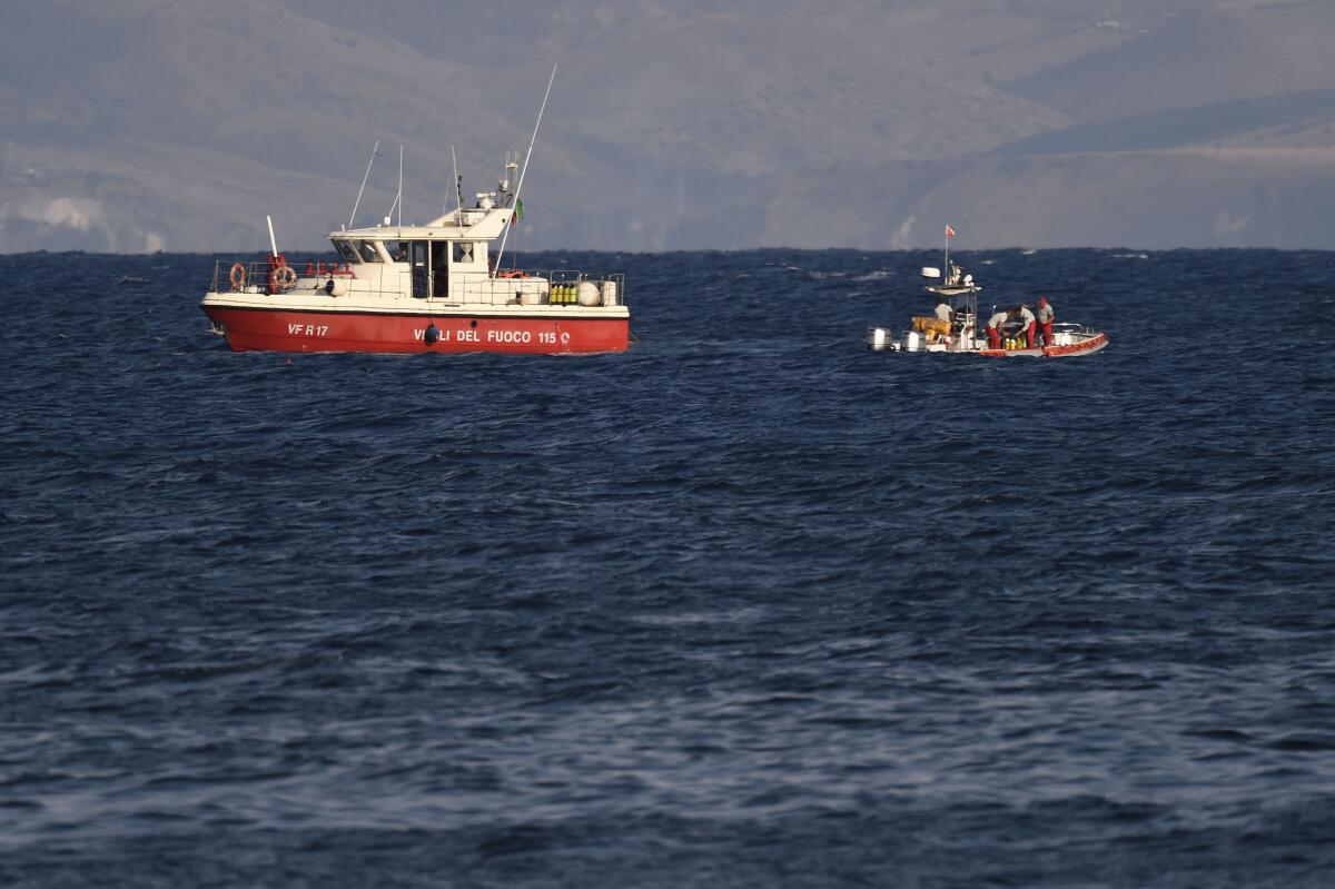 Hallan sin vida a cinco de los seis desaparecidos en naufragio de yate en Sicilia