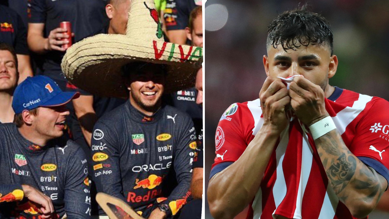 Checo Pérez y Chivas fueron la tendencia del fin de semana en los deportes. (Fotos: Twitter @redbullMEX @Chivas)