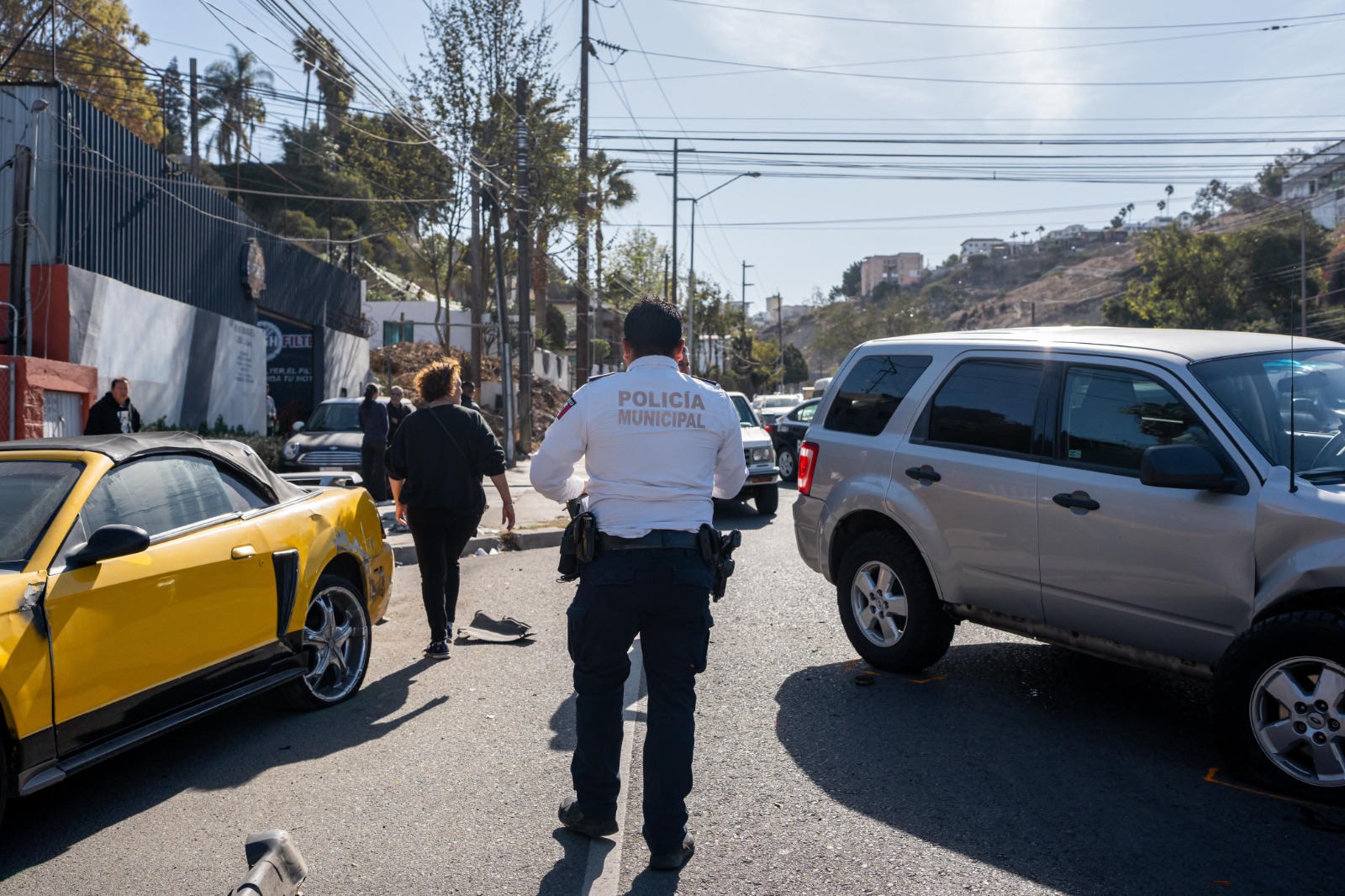 Accidente en bulevar Fundadores provoca congestionamiento vial en Tijuana