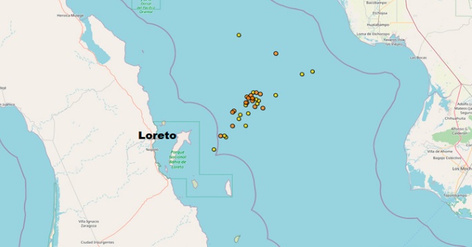 Se registran más de 90 eventos sísmicos frente a Loreto BCS