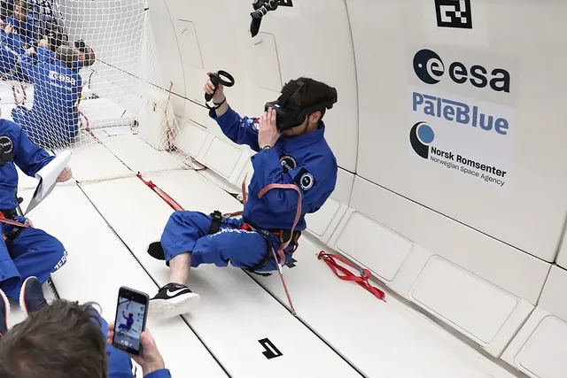 Agencia Espacial Europea probando el visor en vuelo parabólico IFOTO: Novoespace