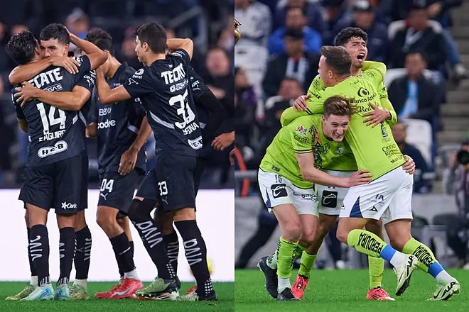 Gustavo Ferrareis celebra su gol del empate en el minuto 85, que selló el 1-1 entre Puebla y Monterrey.