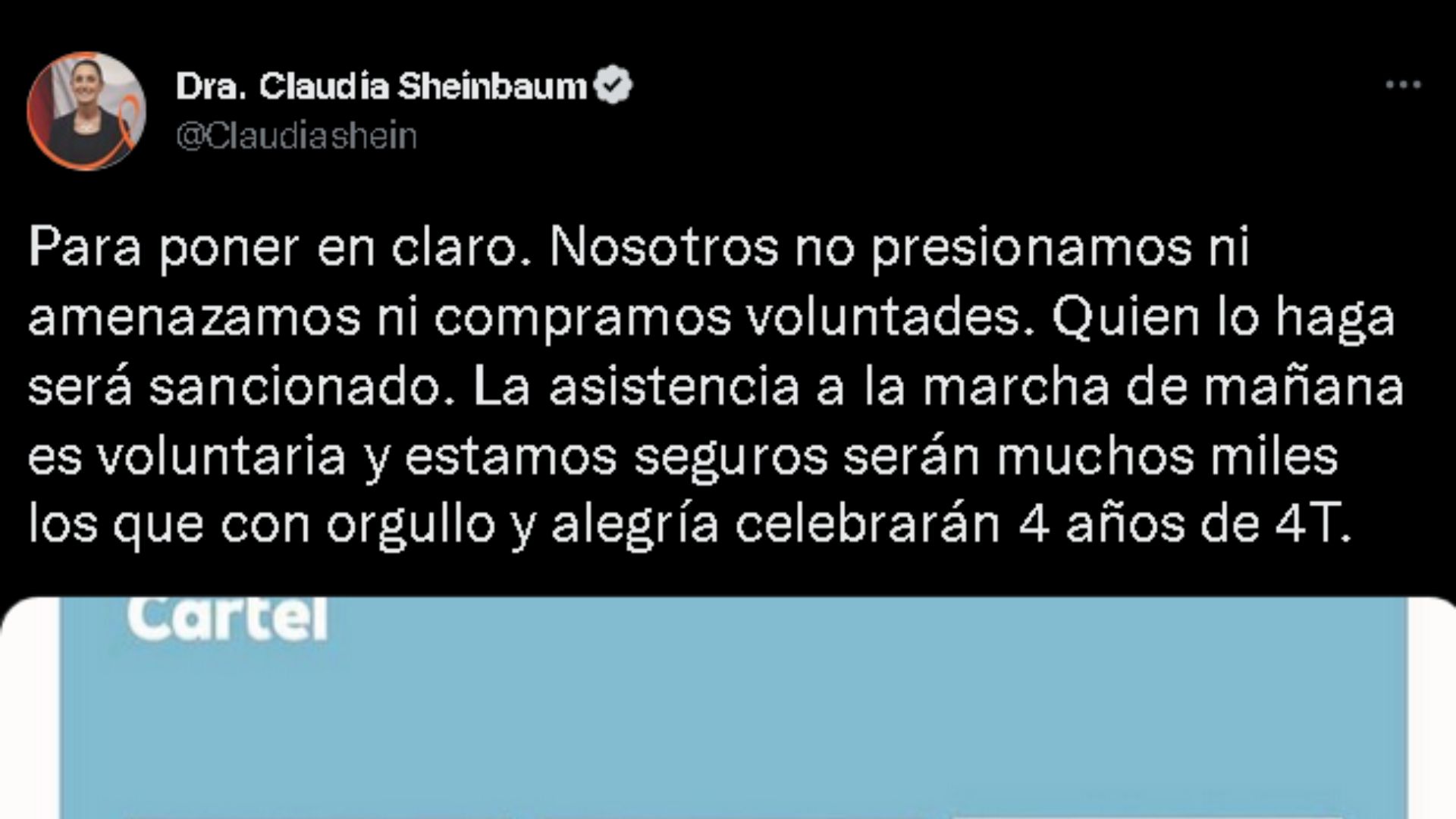 Jefa de Gobierno en CDMX responde a señalamientos por “acarreo” a marcha