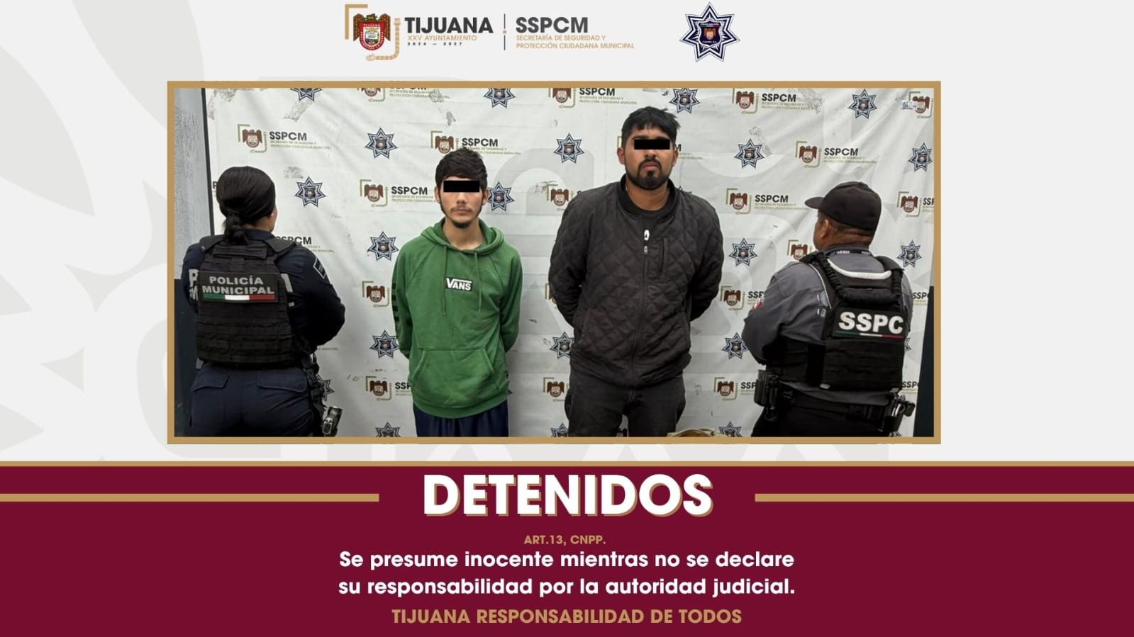 Caen dos hombres con un fusil y una pistola durante operativo