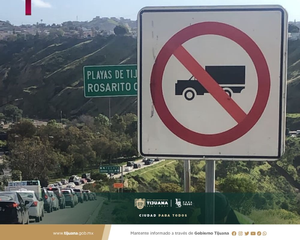 ¿Tráfico pesado en Tijuana? Ayuntamiento pide evitarlo en carretera a Playas
