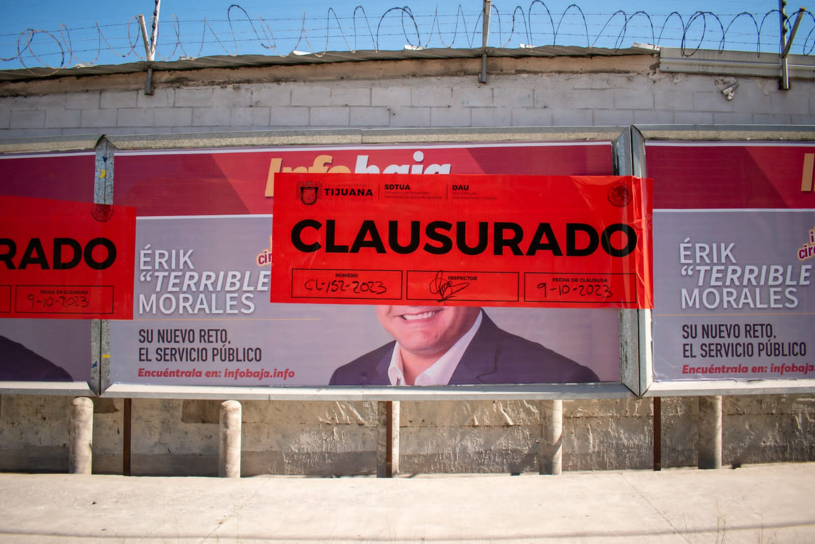 Clausuran publicidad de "El Terrible Morales"