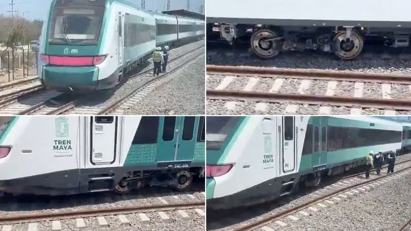 [VIDEO] Se descarrila vagón del Tren Maya en Tixkokob, Yucatán