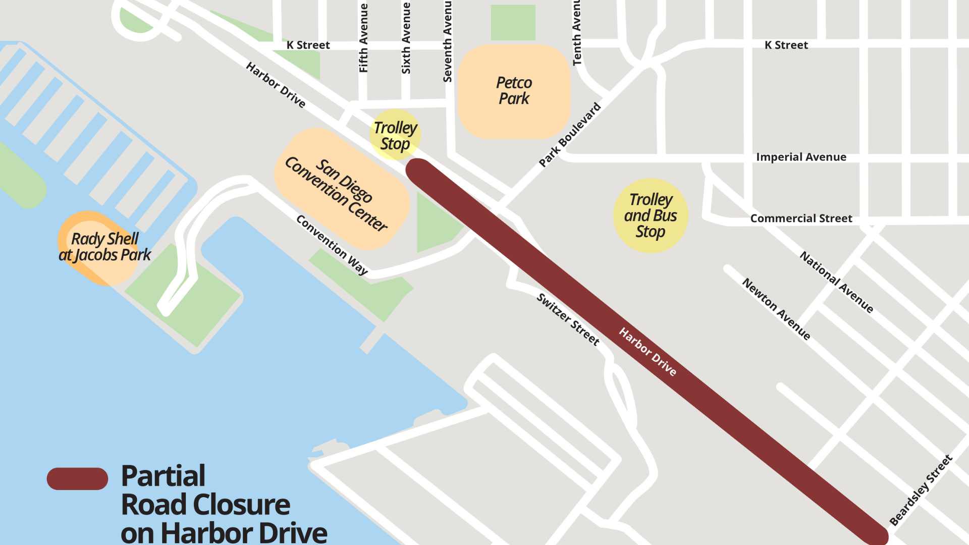 Traffic alert in San Diego, CA due to pipe and sewer maintenance