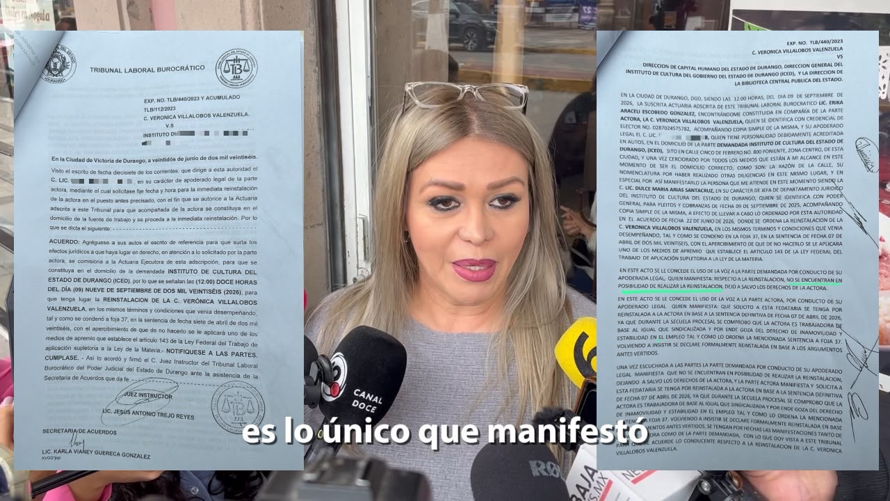 DURANGO: Denuncia exempleada del ICED incumplimiento de resolución que ordena su reinstalación