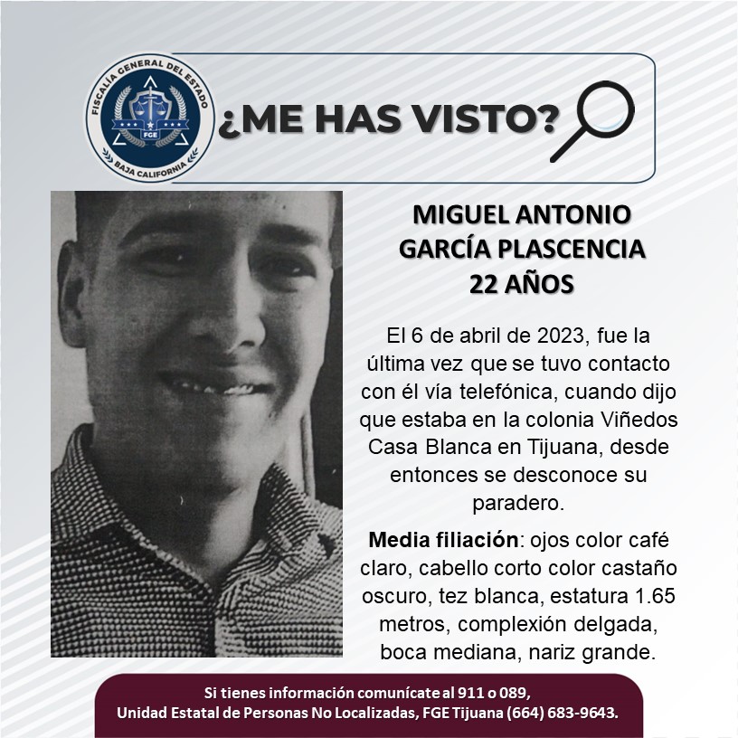 Pesquisa de Miguel Antonio García Plascencia de 22 años