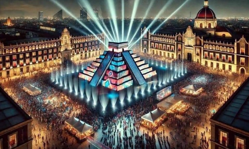 Espectáculo de luces en el Zócalo: Homenaje a la cultura maya