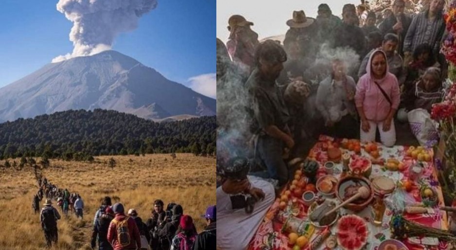 Los rituales en honor al volcán Popocatépetl