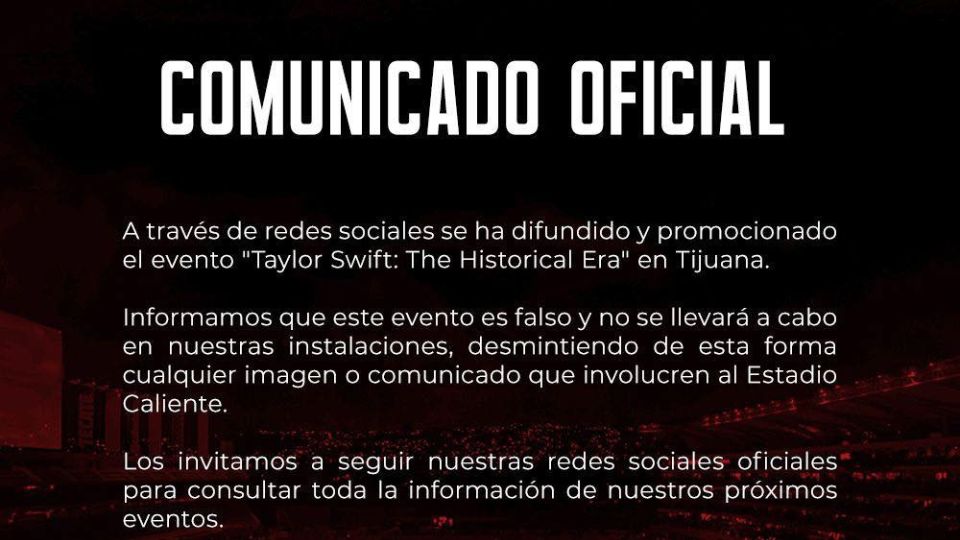 Desmienten concierto de Taylor Swift en Tijuana