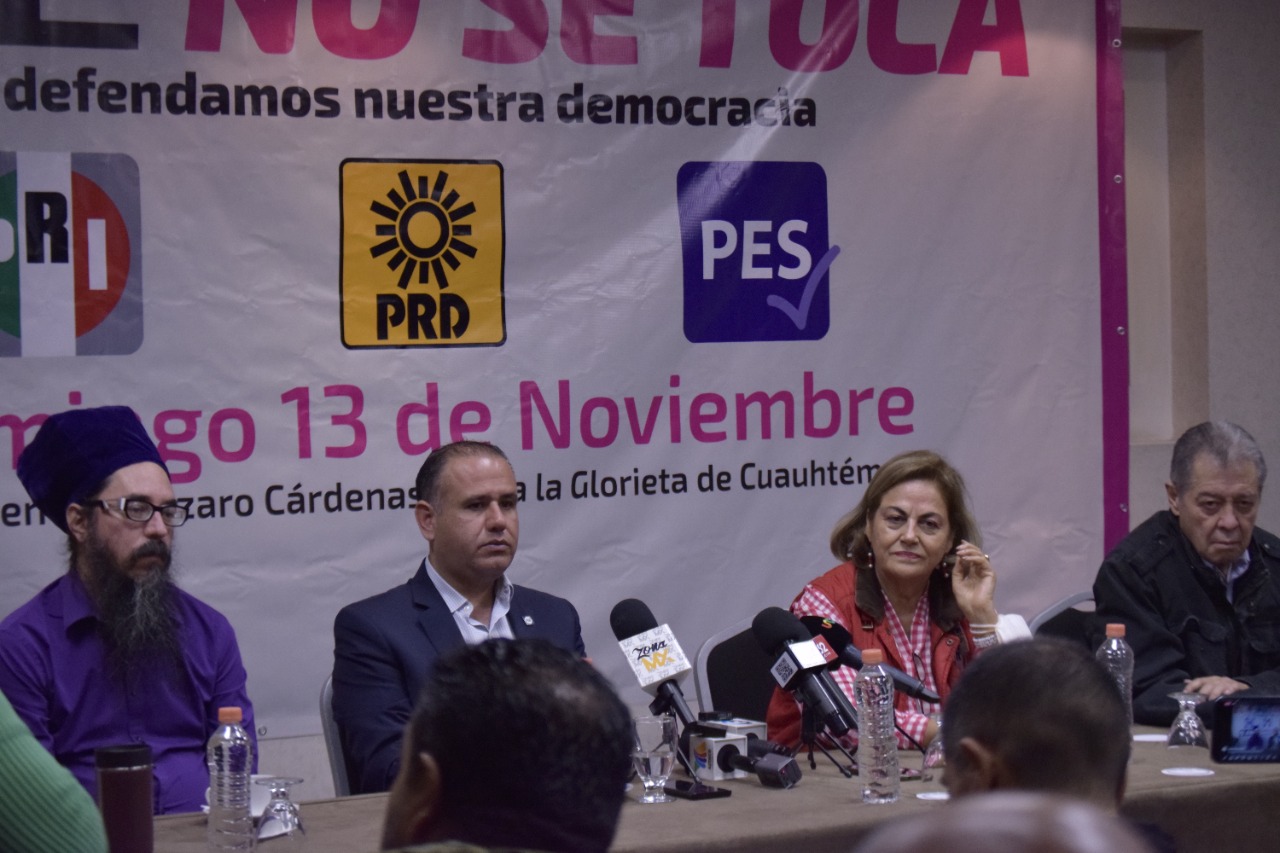 Partidos políticos se unen para marchar en defensa del INE