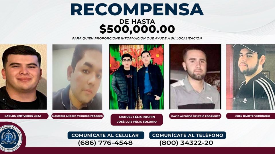 Ofrecen protección y recompensa por información de desaparecidos de Mexicali. I FOTO: Cortesía