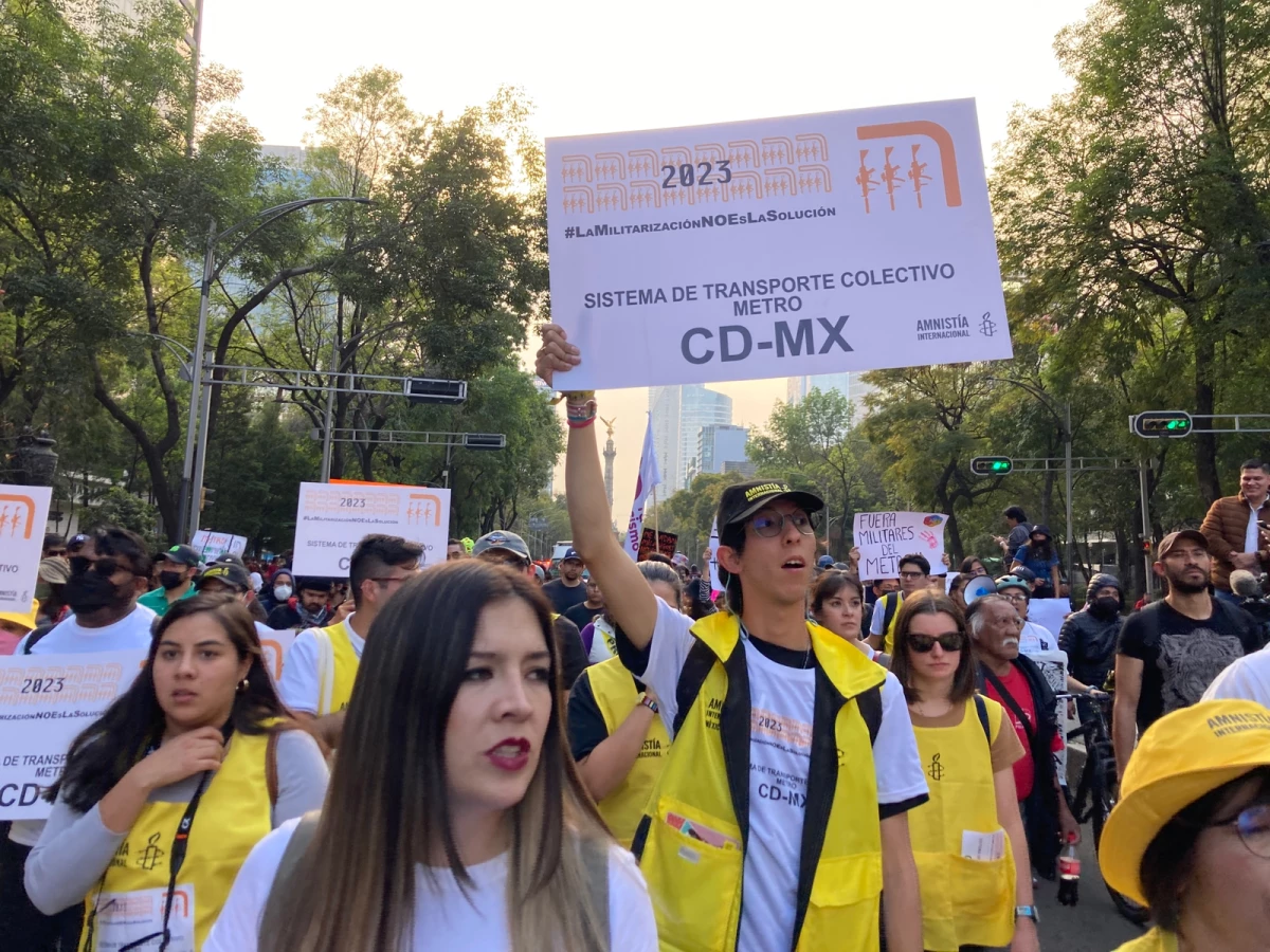 Protestan contra presencia de Guardia Nacional en el Metro de CDMX