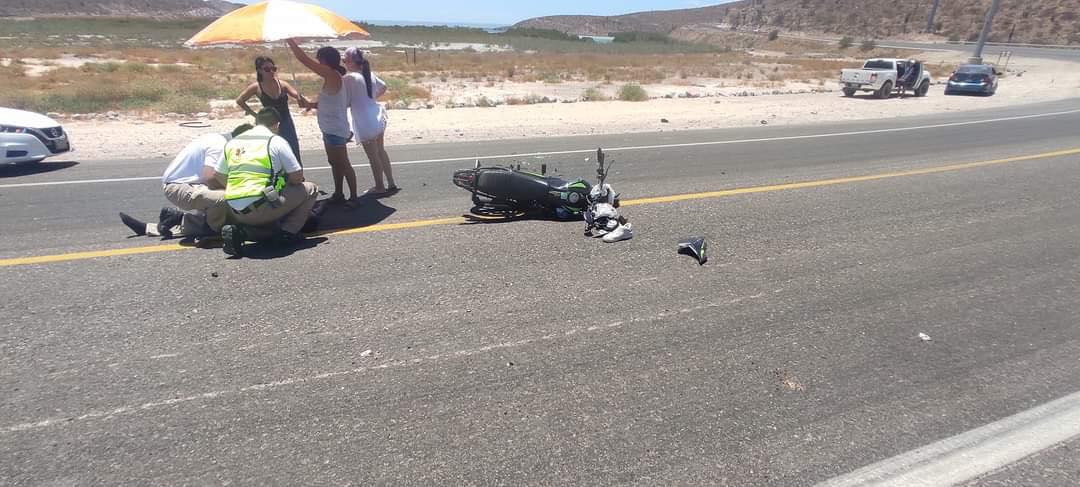 Término trágico para motociclista en colisión vehicular en la Carretera La Paz-Pichilingue