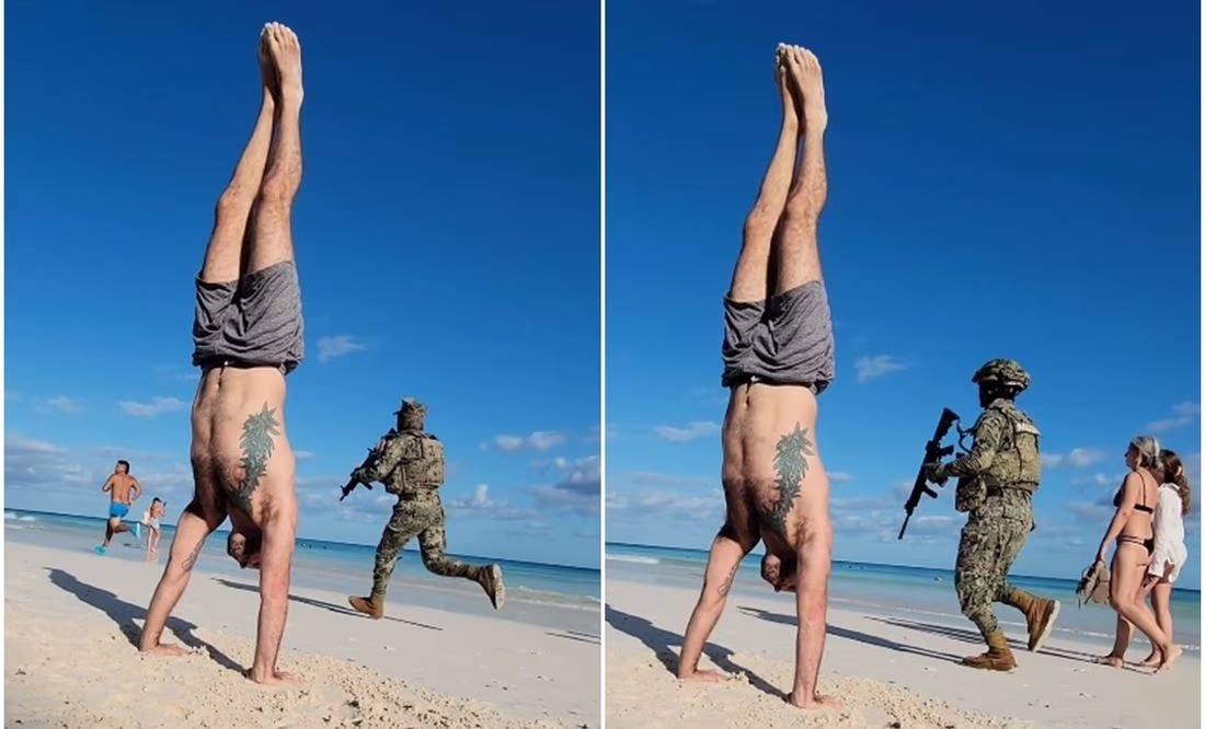 [VIDEO] Profesor de yoga graba a militar persiguiendo a un delincuente: Tulum