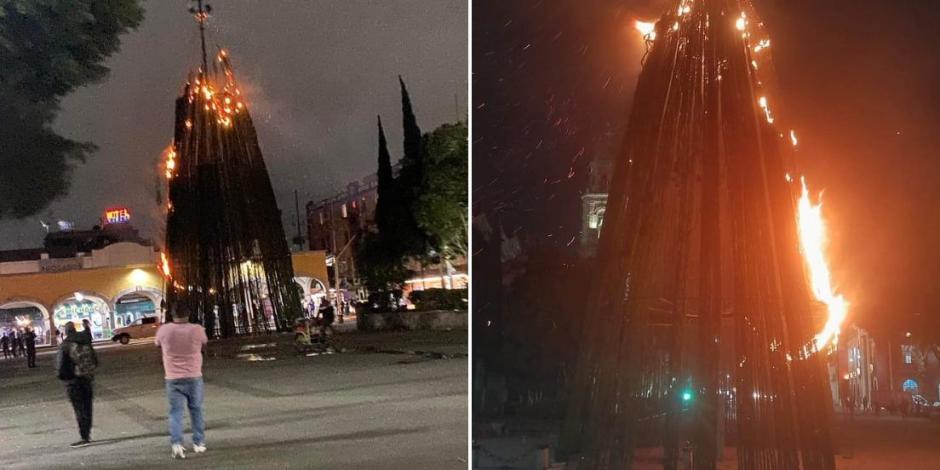 Árbol de navidad se convirtió en un infierno de llamas