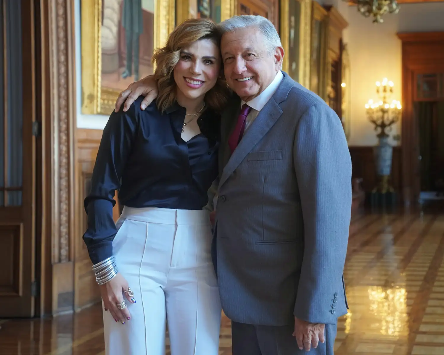 AMLO junto a Marina del Pilar Ávila Olmeda IFOTO: recuperada de la cuenta de x @lopezobrador_